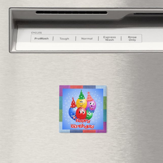 Imã Balões de aniversário alegres (In Situ (Dishwasher))
