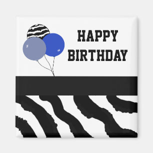 Imã Balões de Aniversário com Estampa de Zebra