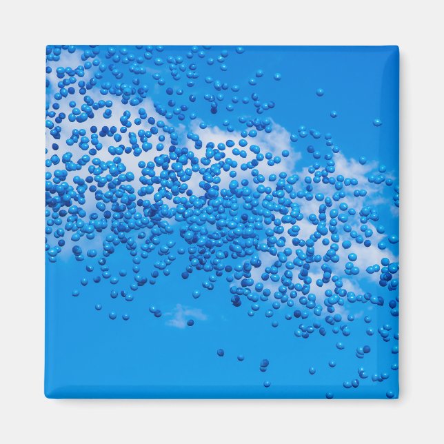 Imã Balões de brinquedos azuis no céu (Frente)