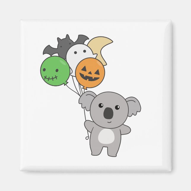 Imã Balões De Halloween Para Crianças Cute Koalas (Frente)