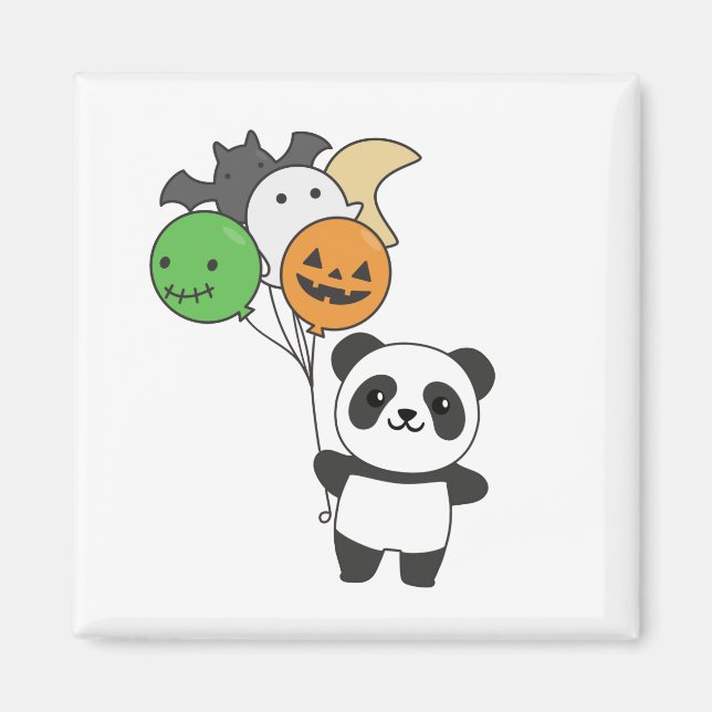 Imã Balões De Panda Halloween Para Crianças E Pandas C (Frente)
