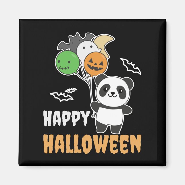 Imã Balões De Panda Halloween Para Crianças, Pandas Ma (Frente)