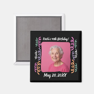 Imã Balões Personalizados para Aniversário de 90 Anos