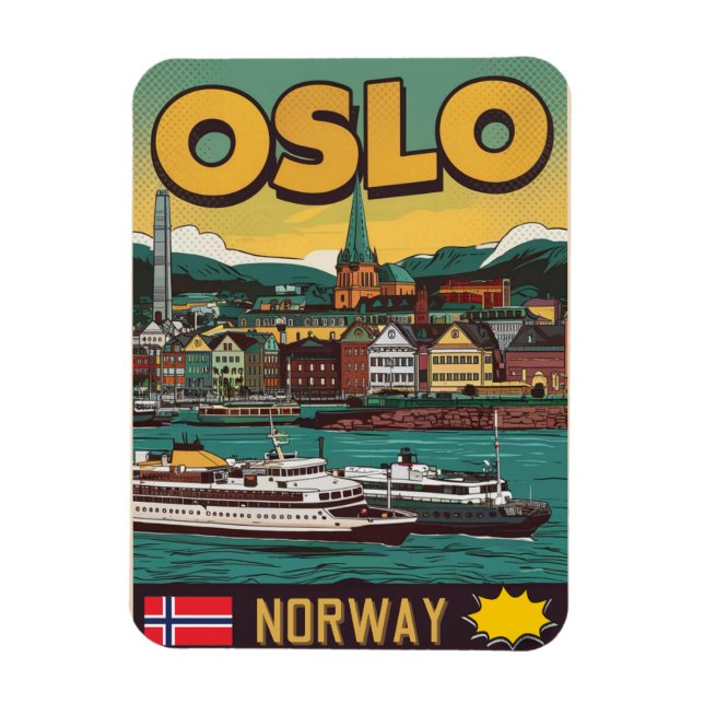 Ímã Balsas de Oslo Noruega lembrancinhas e presentes d (Vertical)