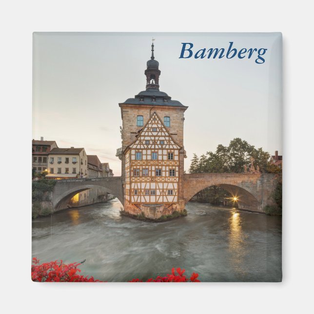 Imã Bamberg Old Town Hall e Obere Bridge (Frente)