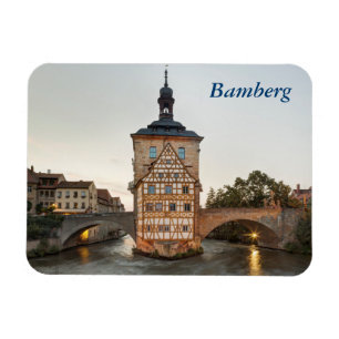 Ímã Bamberg Old Town Hall e Obere Bridge