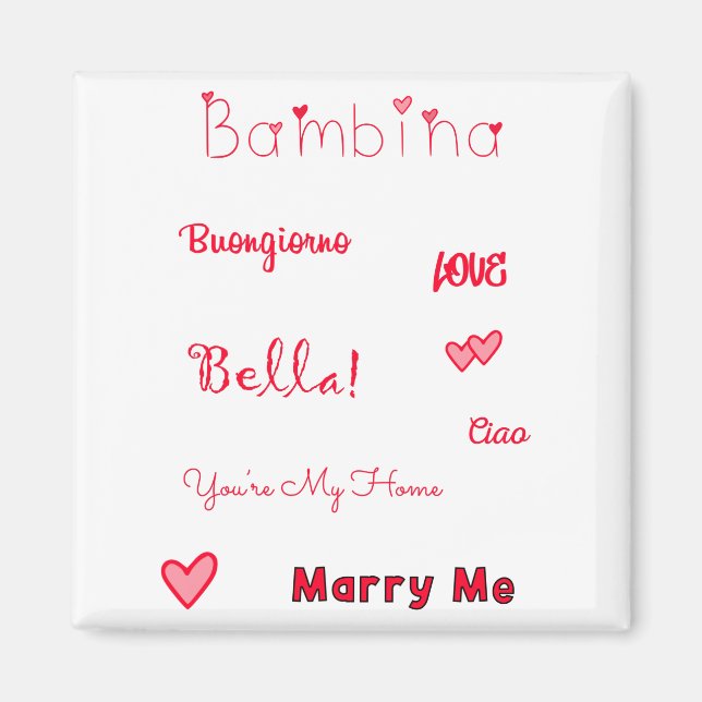 Imã Bambina Love Quotes Set Pack (Frente)