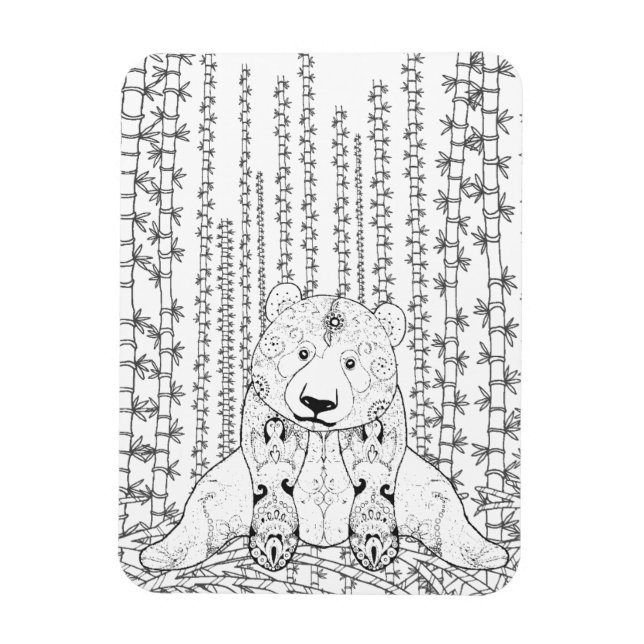Ímã Bamboo Panda Doodle (Vertical)
