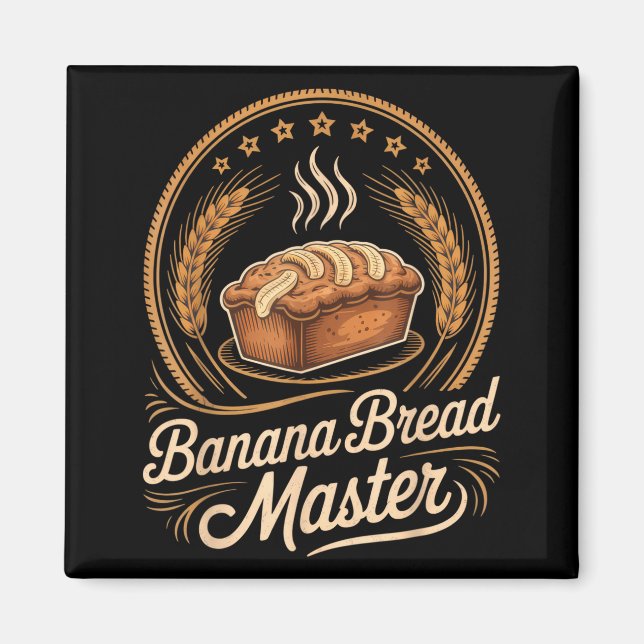 Imã Banana Bread Master Baker Chef Humor Fall Baking L (Frente)