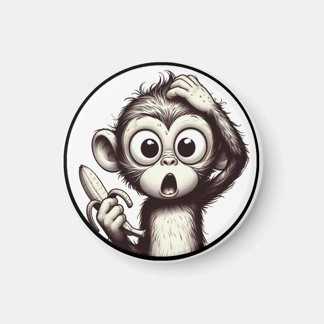 Imã "Banana Peel Crisis Monkey" Magnet (Frente)