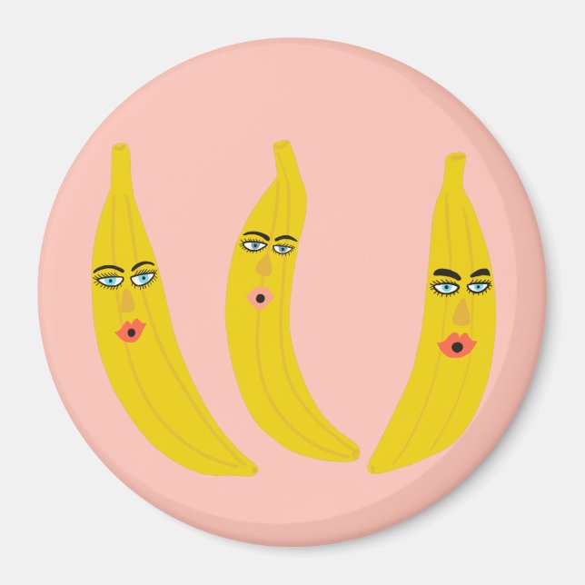 Imã Banana Trio Whimsical Magnet (Frente)
