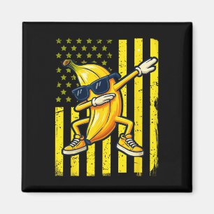 Imã Bananas Gráficas Bandeira Americana Retro Banana D