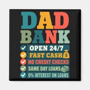 Imã Banco do Papai Dia dos Pais Engraçado Vintage Humo