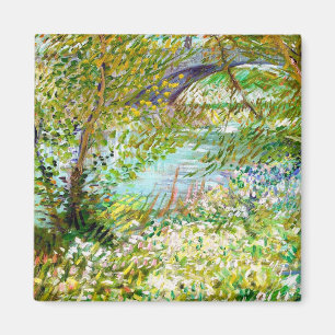 Imã Bancos da pintura de Seine Pont Clichy Van Gogh