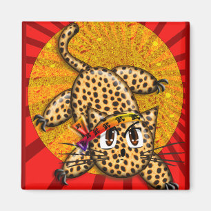 Imã Banda da Cabeça Arco-Íris do Gatinho Leopardo Ultr