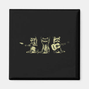 Imã Banda de Música de Guaxinim Engraçado Guitarra Acú