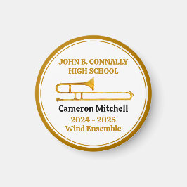 Imã Banda de Segundo grau Trombone Dourada Personaliza