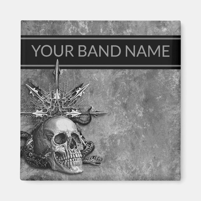 Imã Banda Personalizada Mag de Música Rock Heavy Metal (Frente)