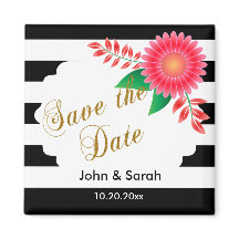 Bandas brancas e pretas, Douradas | Guardar a Data