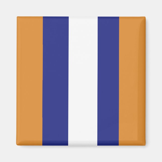 Imã Bandas castanhas, marinhos, azuis e brancas (Frente)