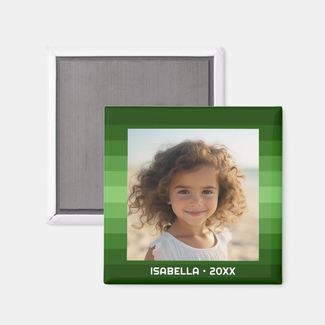 Imã Bandas Retroativas - Verde Natal - Foto Simples (Front/Back)