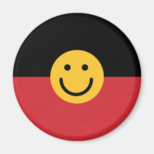 Imã Bandeira aborígene australiana com rosto de sorris