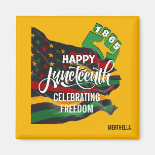 Imã Bandeira Amarela do JUNETEENTH Afro-Americano