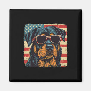 Imã Bandeira Americana 4 De Julho De Rottweiler