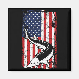 Imã Bandeira Americana 4 De Julho Pesca De Esturjão Pa