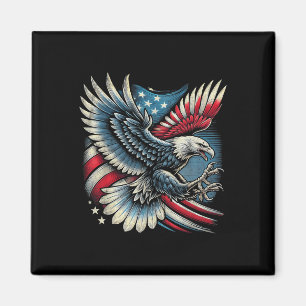 Imã Bandeira Americana Águia Careca 4 De Julho Usa Pat