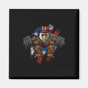 Imã Bandeira Americana Águia Careca Musculosa Biciclet