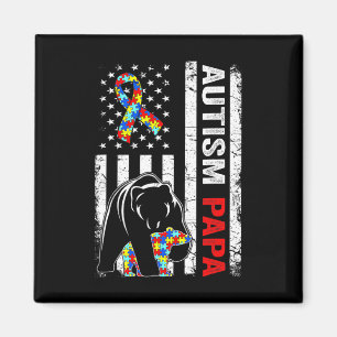 Imã Bandeira Americana Angustiada Autismo Papai Urso C