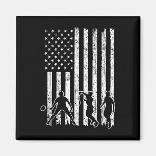Imã Bandeira Americana Badminton Camisa Men Usa Flag B