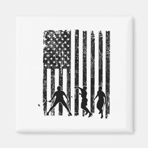 Imã Bandeira Americana Badminton Camisa Men Usa Flag B