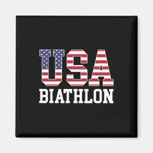 Imã Bandeira Americana Biathlonista - American Usa Bia