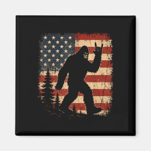 Imã Bandeira americana Bigfoot patriota sasquatch retr