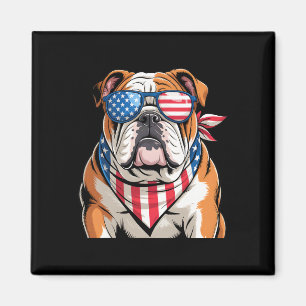 Imã Bandeira Americana Bulldog Patriótico 4 De Julho 2