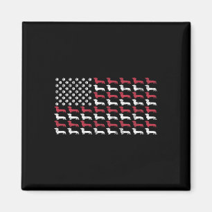Imã Bandeira Americana Dachshund Cão Patriótico Homens