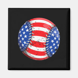 Imã Bandeira americana de beisebol 4 de julho meninos