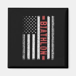 Imã Bandeira Americana De Biatlo Em 4 De Julho