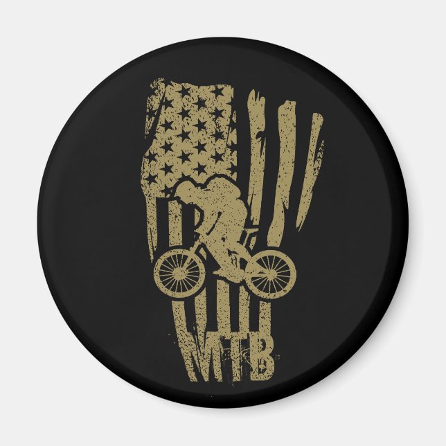 Imã Bandeira Americana De Bicicleta De Montanha Patrió (Frente)