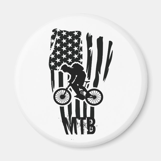 Imã Bandeira Americana De Bicicleta De Montanha Patrió (Frente)