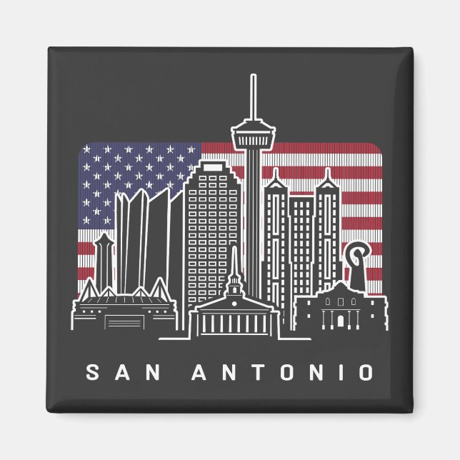 Imã Bandeira Americana de San Antonio Texas (Frente)