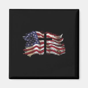 Imã Bandeira Americana Distressada de Cabeça para Baix