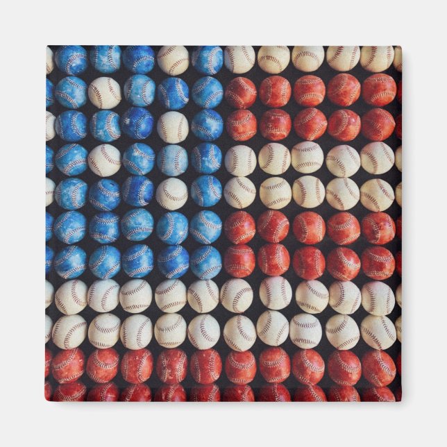 Imã Bandeira Americana do Baseball (Frente)