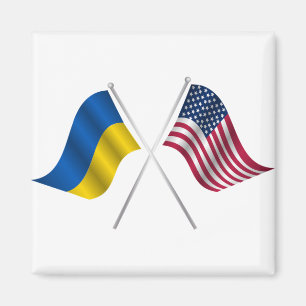 Imã Bandeira americana e bandeira ucraniana