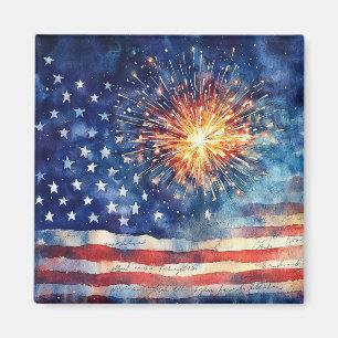 Imã Bandeira americana e fogos de artifício & Promessa