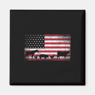 Imã Bandeira Americana Em 4 De Julho - Galinha - Vaca 