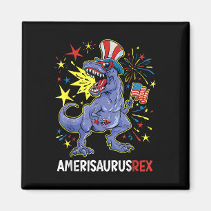 Imã Bandeira Americana Em 4 De Julho T Rex Dinosaur Am