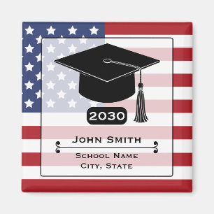 Imã Bandeira Americana EUA Ano de Graduação